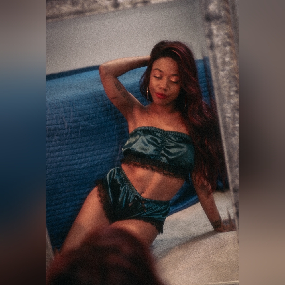 Satin two piece lounge set